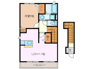 津駅 徒歩30分 2階の物件間取画像